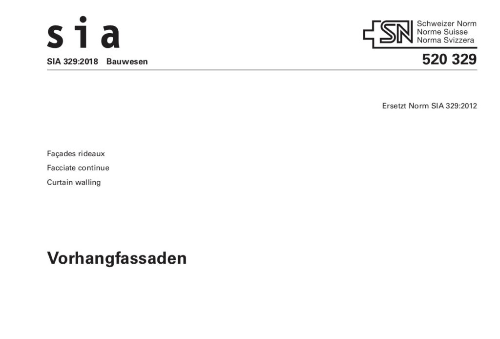 SIA 329 Vorhangfassaden